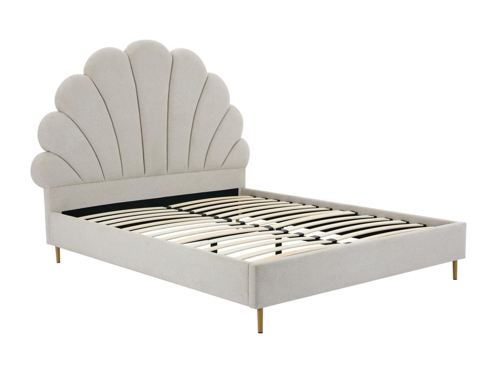 Beige Fabric Bed, 160 x 200 cm