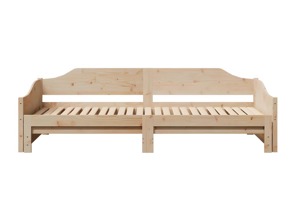Brown Pine Wood Bed, 90 x 200 cm - dlz1766582413196