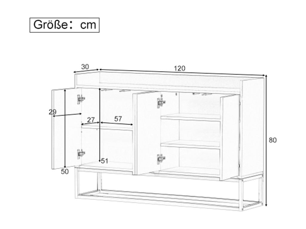 Black Sideboard, 120 x 30 x 80 cm