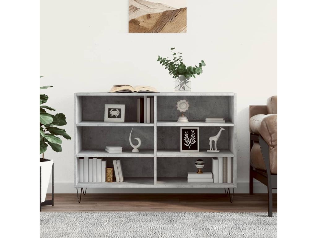 Gray Engineered Wood Sideboard, 103.5 x 35 x 70 cm