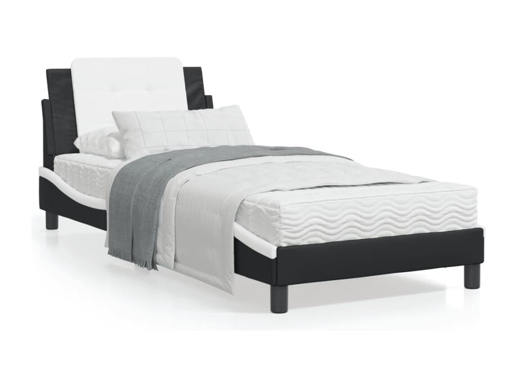 Black Faux Leather Mattress, 90 x 200 cm