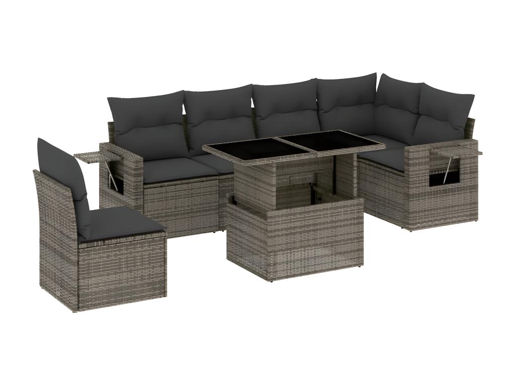 Gray Woven Resin Wicker Outdoor Furniture Set - dlz1766582453031