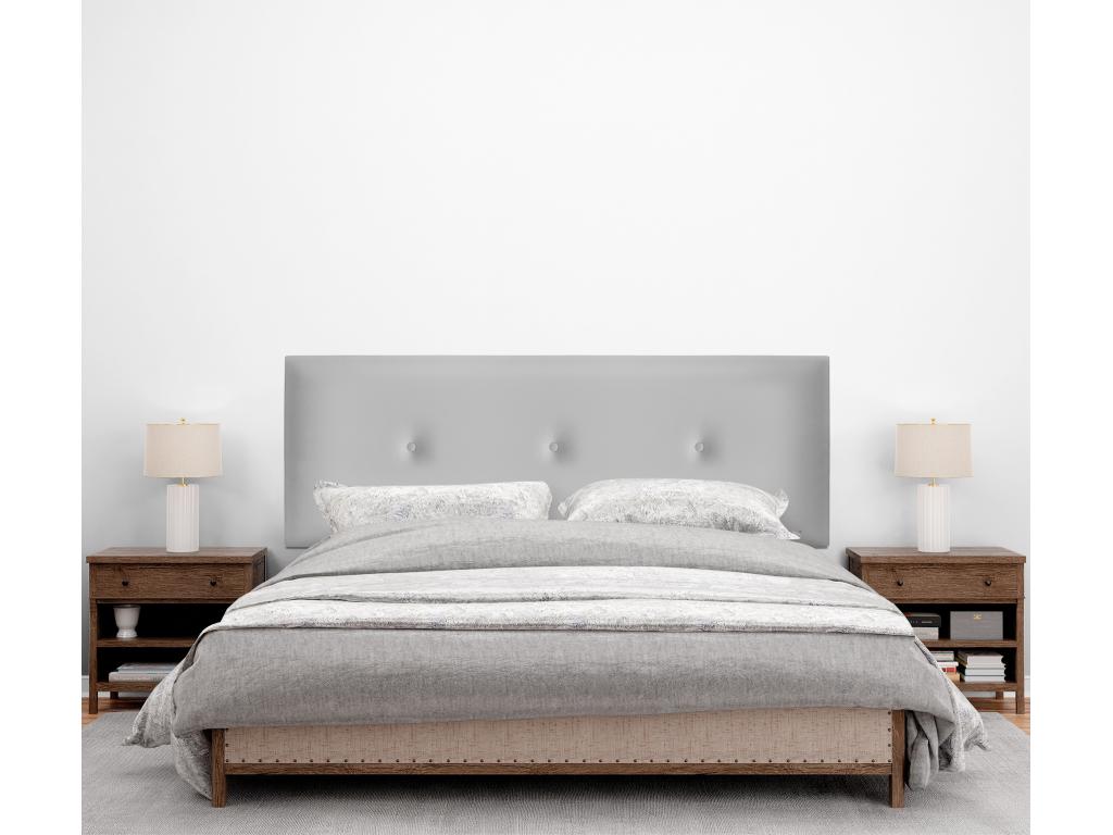 Gray Leather Bed, 135 x 50 cm