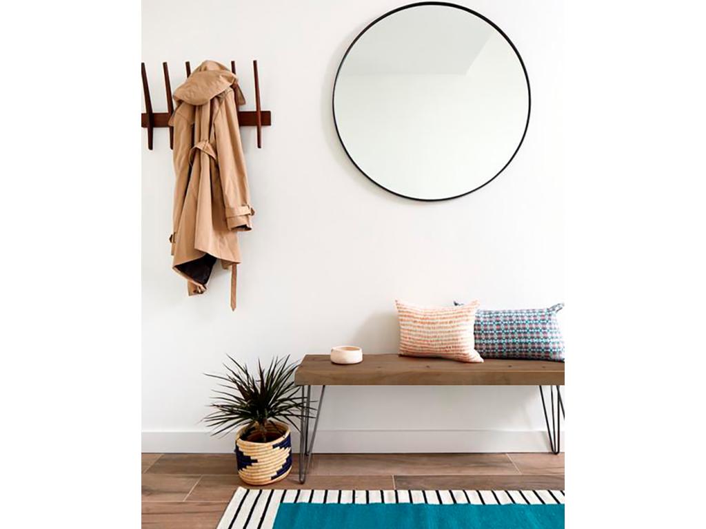 Brown Pine Wood Bench, 120 x 45 cm