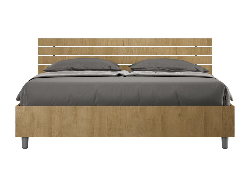 Brown Oak Wood Bed, 160 x 200 cm - dlz1766582566376