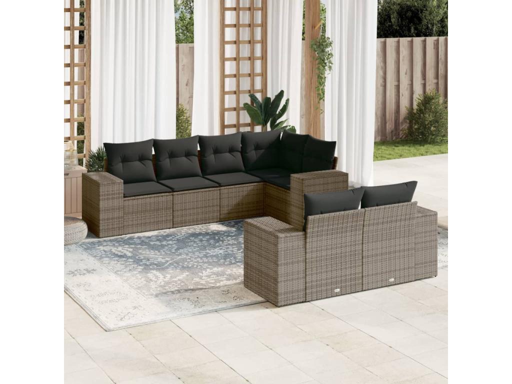Gray Woven Resin Wicker Outdoor Furniture Set - dlz1766582265520