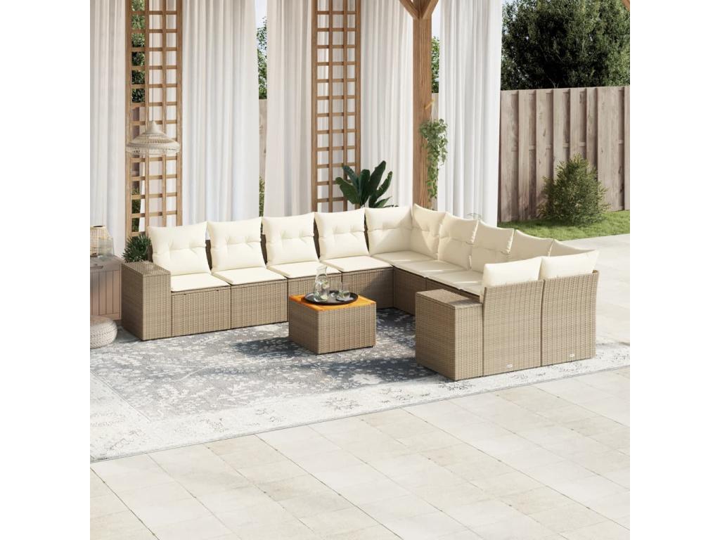 Beige Woven Resin Wicker Outdoor Furniture Set - dlz1766582034108