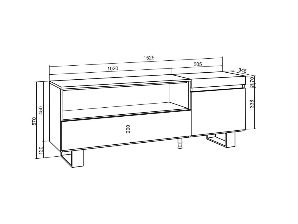 Black Bench, 150 x 57 x 35 cm