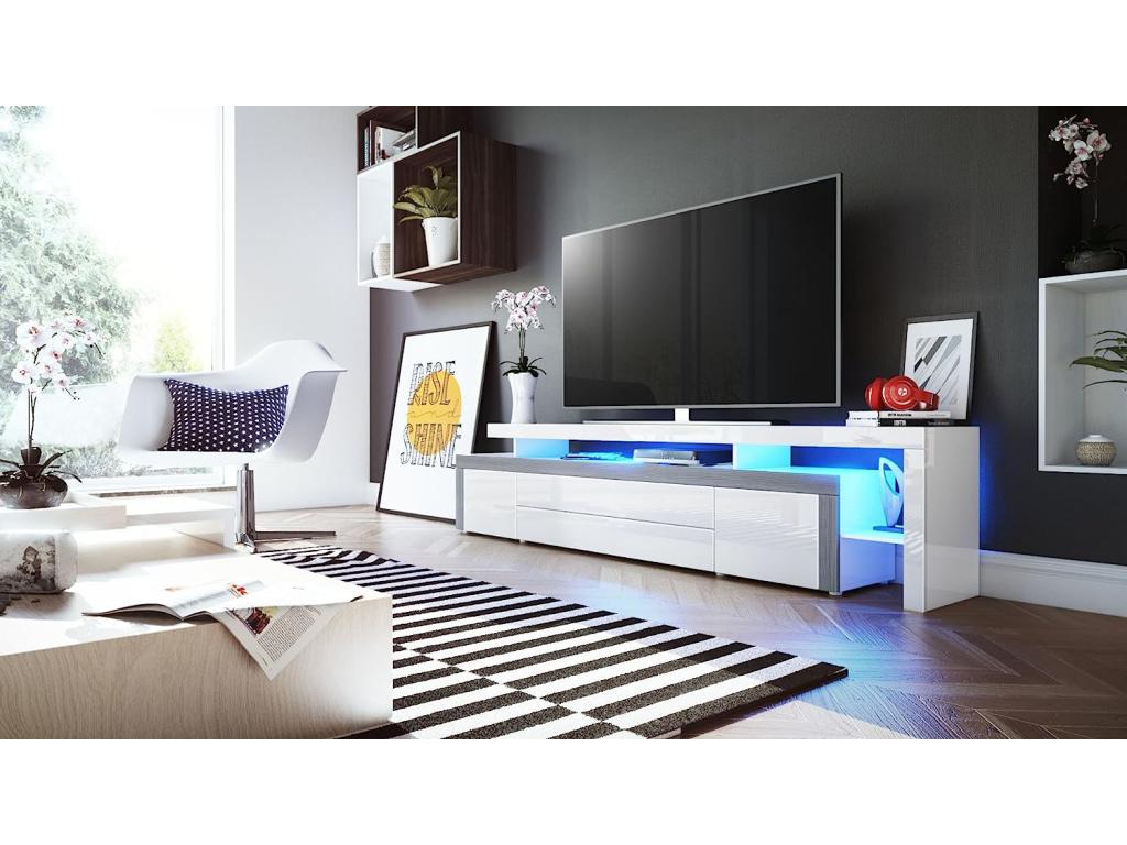 White TV Stand, 52 x 227 x 35 cm