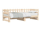 Brown Pine Wood Bed, 2 x 80 x 200 cm