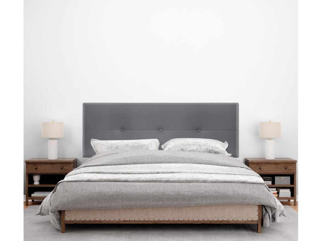 Gray Faux Leather Bed, 160 x 50 cm