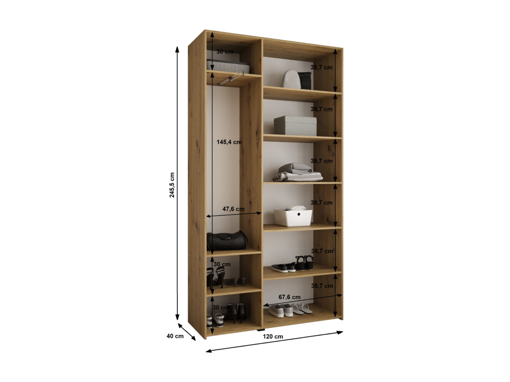 Gold Wardrobe, 120 x 40 x 245.5 cm