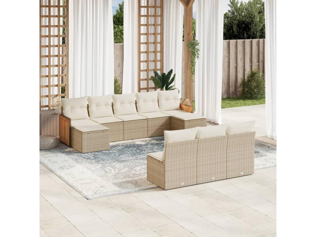 Beige Woven Resin Wicker Outdoor Furniture Set - dlz1766582522944