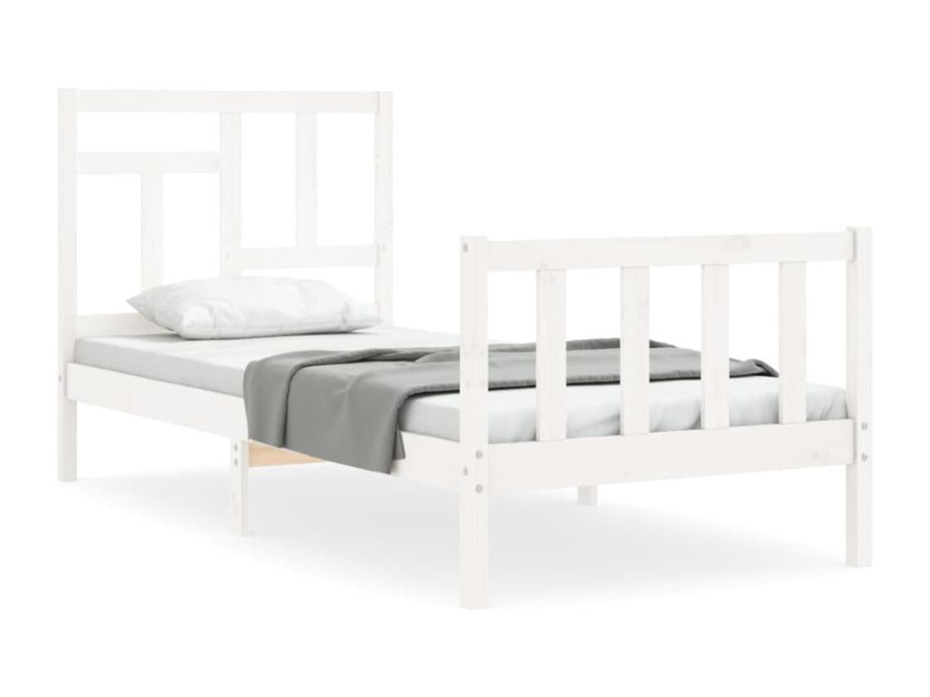 White Solid Wood Bed Frame