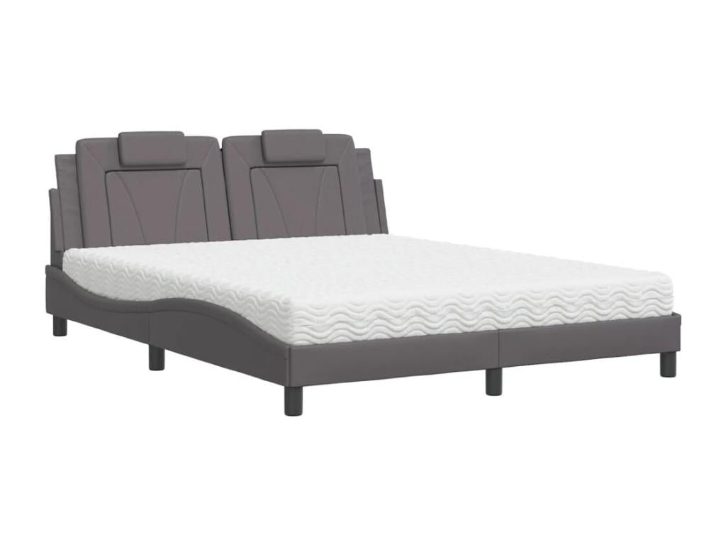 Gray Faux Leather Mattress, 160 x 200 cm