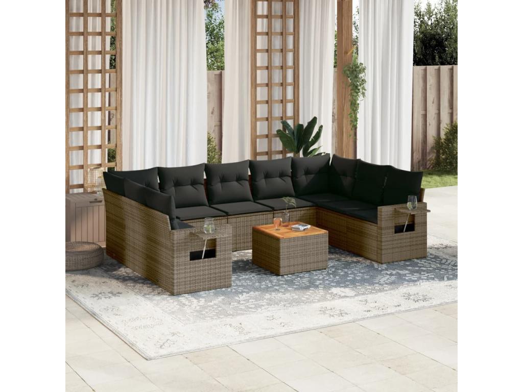 Gray Woven Resin Wicker Outdoor Furniture Set - dlz1766581970695
