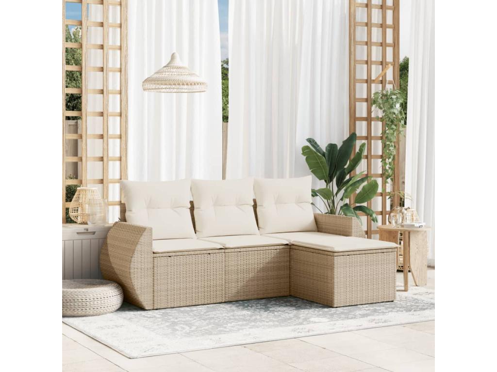 Beige Woven Resin Wicker Outdoor Furniture Set - dlz1766582172434