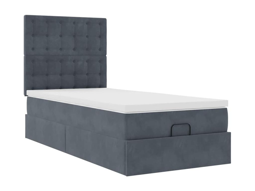 Gray Velvet Mattress, 100 x 200 cm