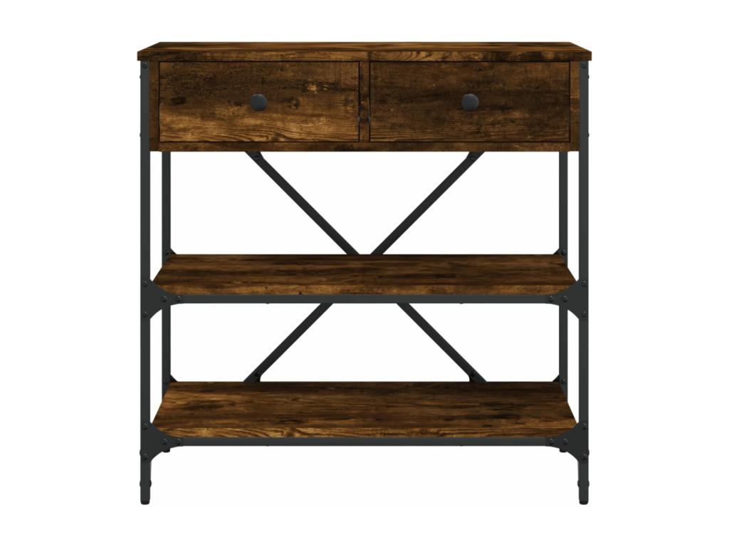 Brown Engineered Wood Table, 75 x 34.5 x 75 cm