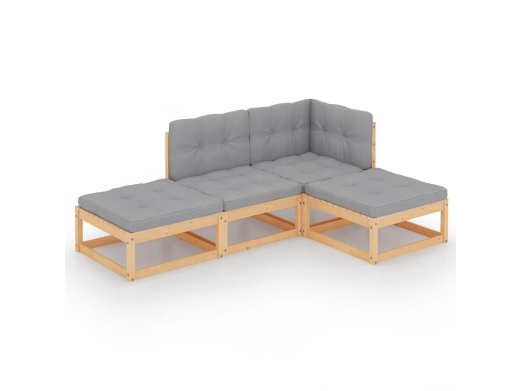 Natural Pine Wood Outdoor Furniture Set