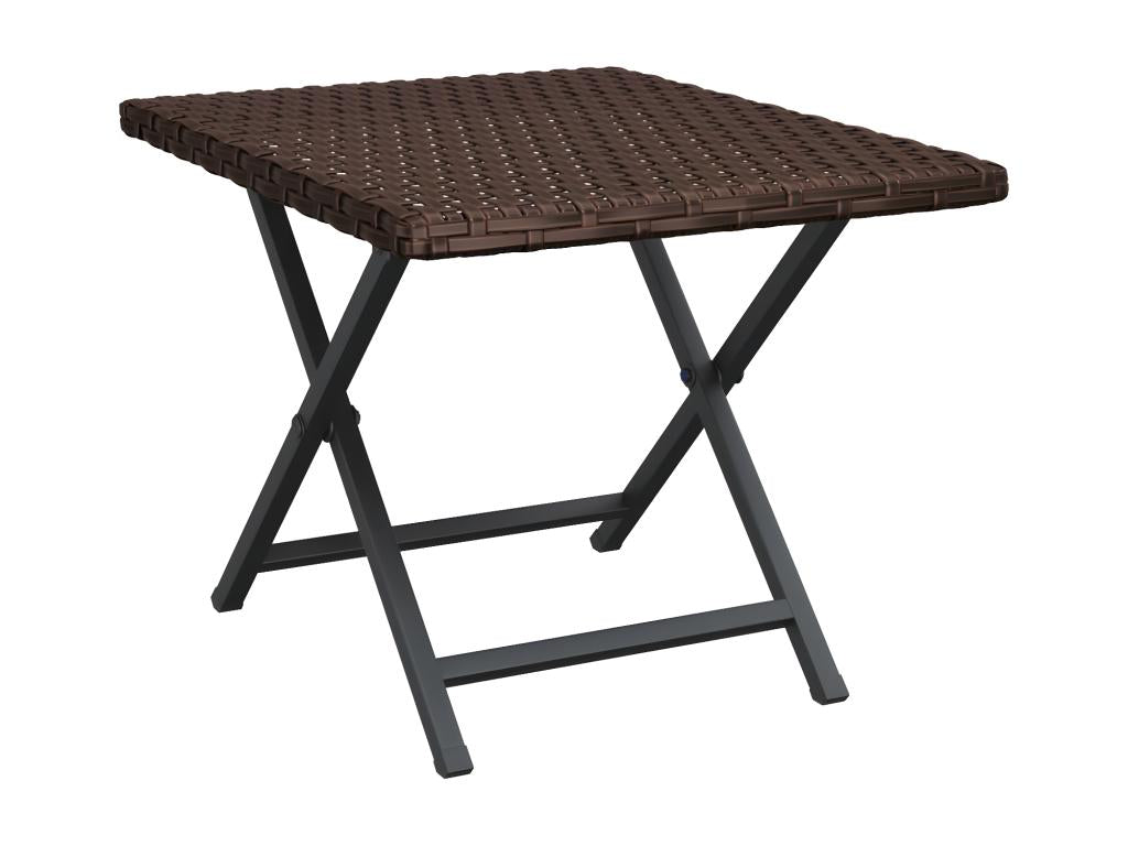 Brown Woven Resin Wicker Table, 45 x 35 x 32 cm