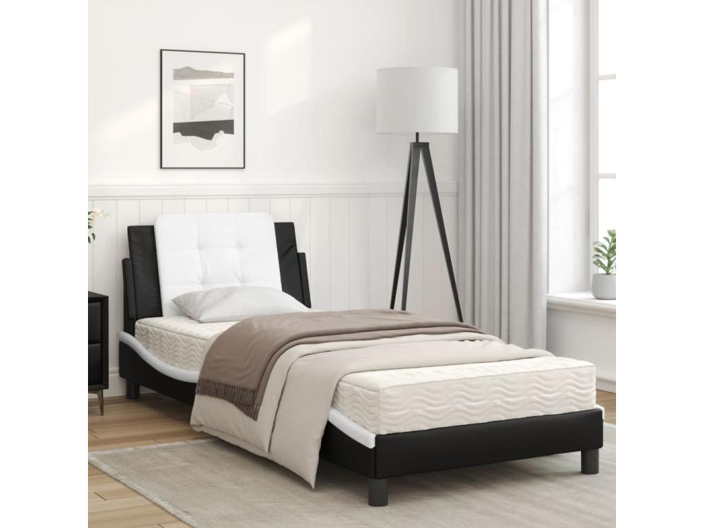 Black Faux Leather Mattress, 90 x 200 cm