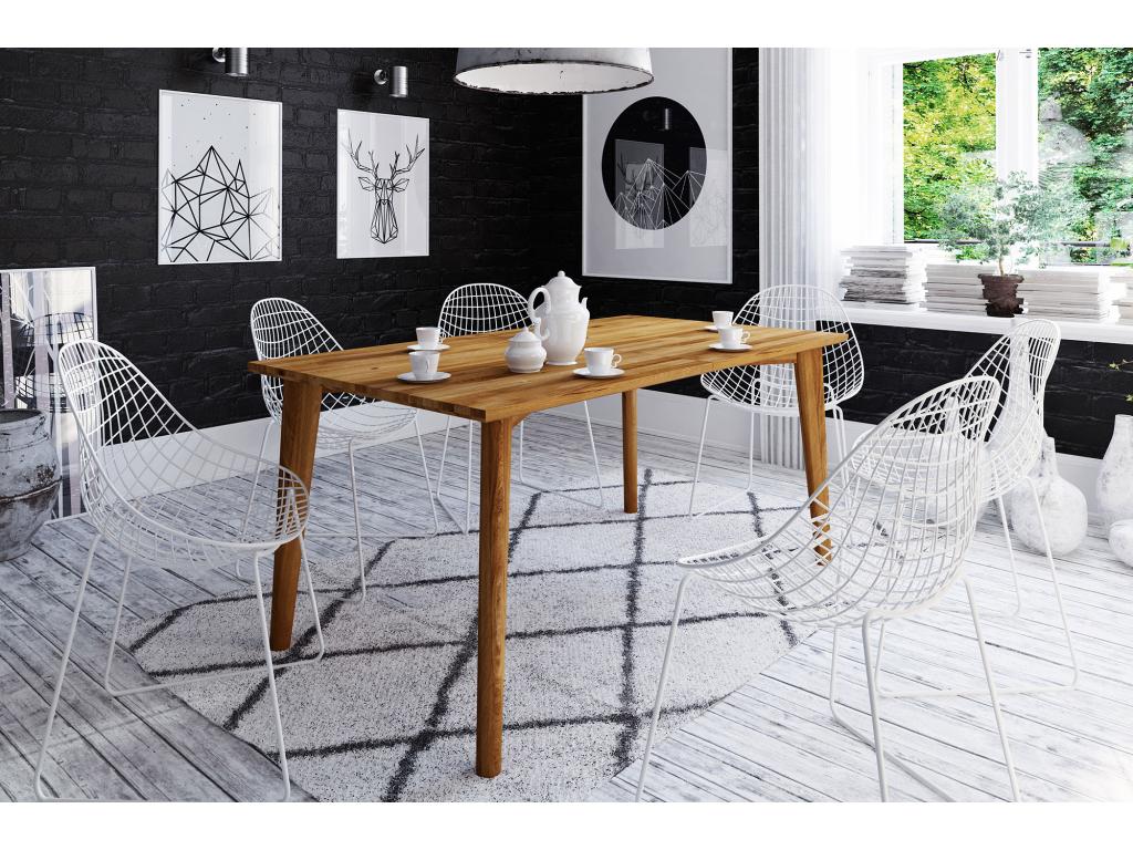 Natural Oak Wood Table, 100 x 150 cm