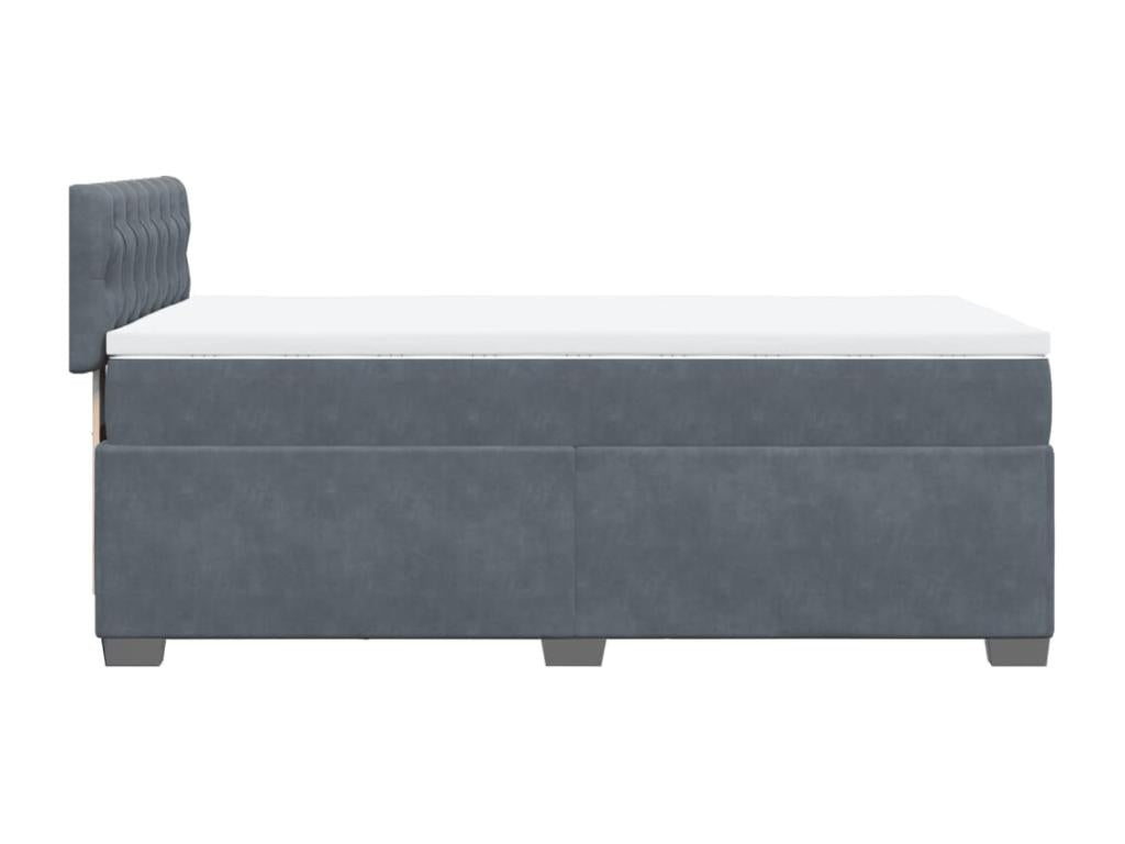 Gray Velvet Mattress, 80 x 200 cm