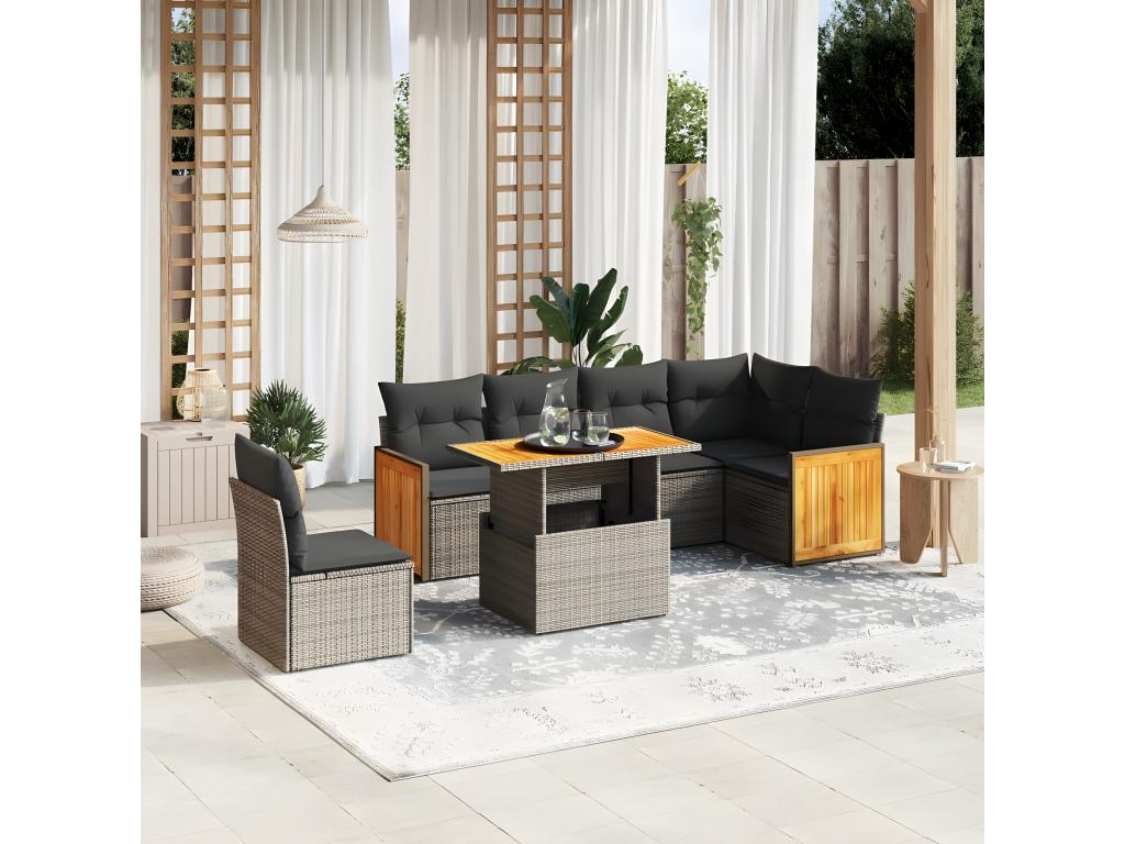 Gray Woven Resin Wicker Outdoor Furniture Set - dlz1766582154460