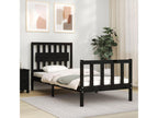 Black Solid Wood Bed Frame