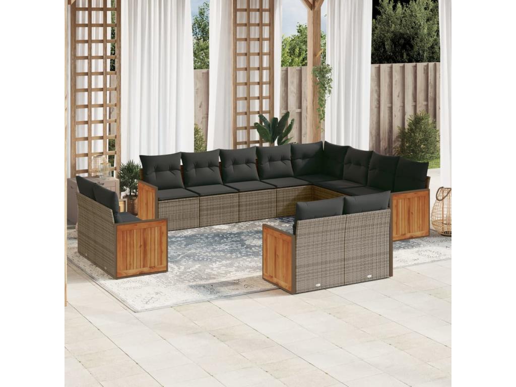 Gray Woven Resin Wicker Outdoor Furniture Set - dlz1766582522390