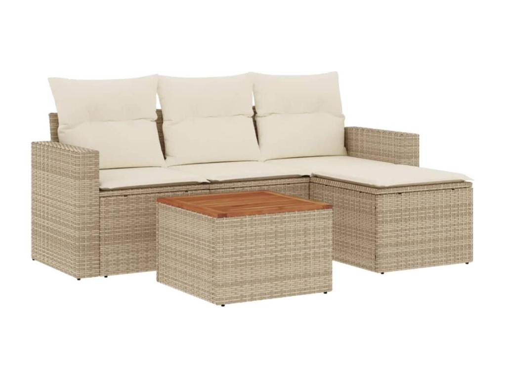 Beige Woven Resin Wicker Outdoor Furniture Set - dlz1766581942246