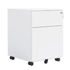 2 Drawer Mobile File Cabinet with Lock Steel File Cabinet for Legal/Letter/A4/F4 Size