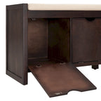 Storage Bench with Removale Cushion and 3 Flip Lock Storage
