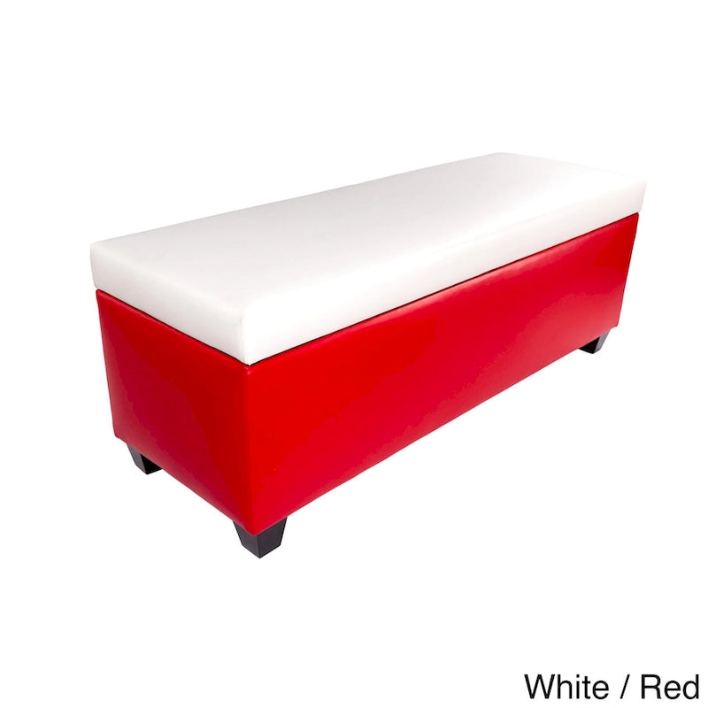 The Sole Secret Retro Red Vinyl Shoe Storage Bench