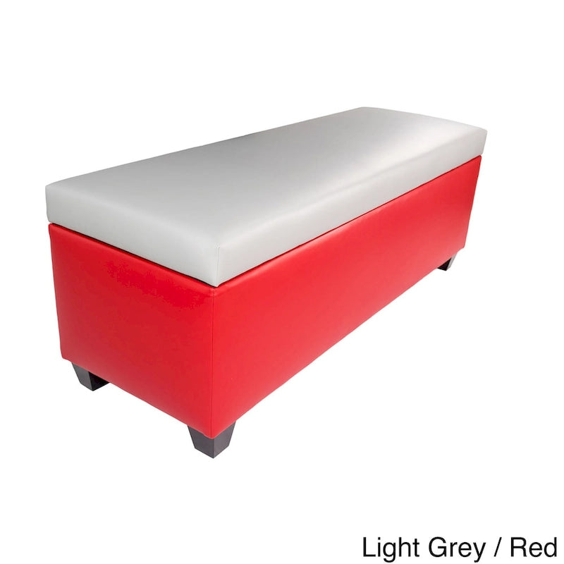 The Sole Secret Retro Red Vinyl Shoe Storage Bench