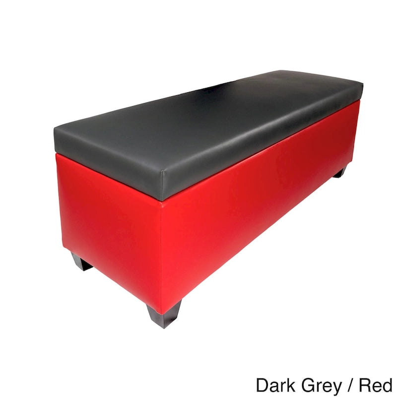 The Sole Secret Retro Red Vinyl Shoe Storage Bench