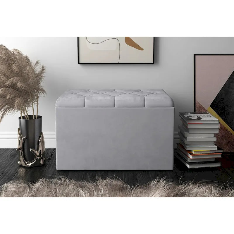 Arya Upholestered Flip Top Storage Bench