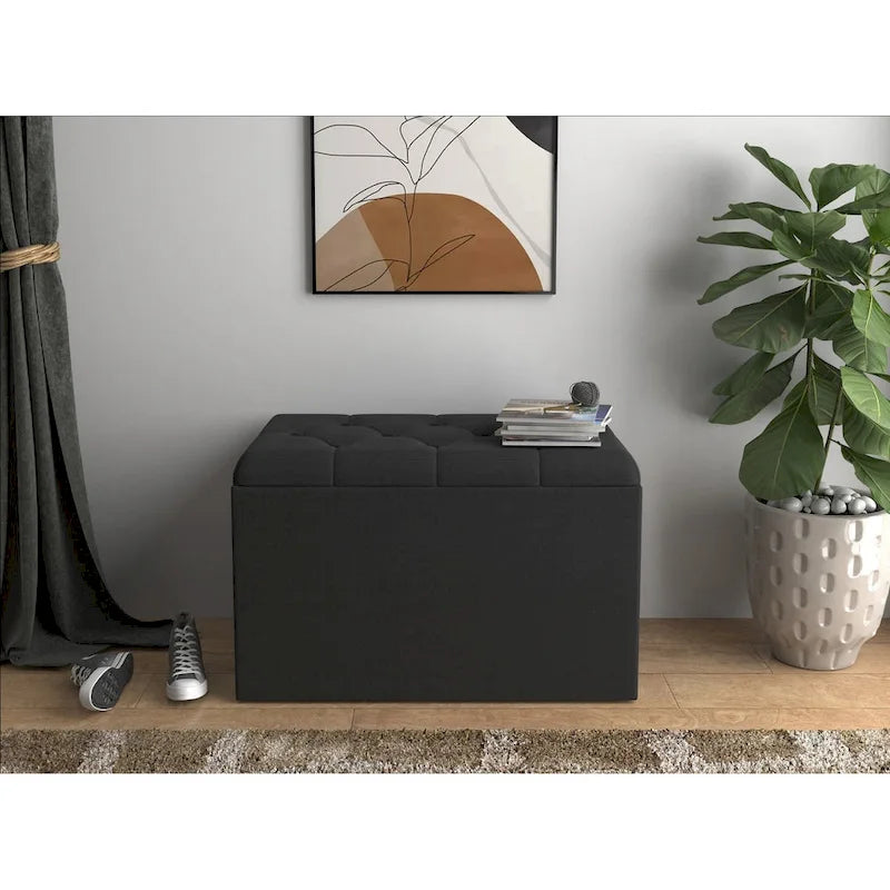 Arya Upholestered Flip Top Storage Bench