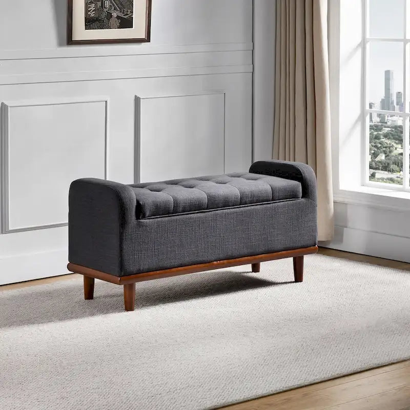 Bastian Upholstered Bench with Solid Wood Legs