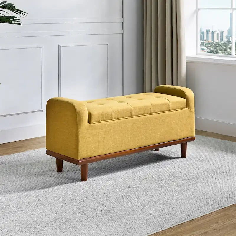 Bastian Upholstered Bench with Solid Wood Legs