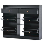 Merax Multifunctional 2-Tier Shoe Storage Organizer with Drawers