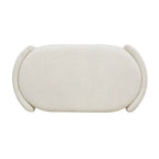 Fuji 43 Ivory White Boucle Sherpa Upholstered Oval Storage Bench - 43W X 21D X 18.5H