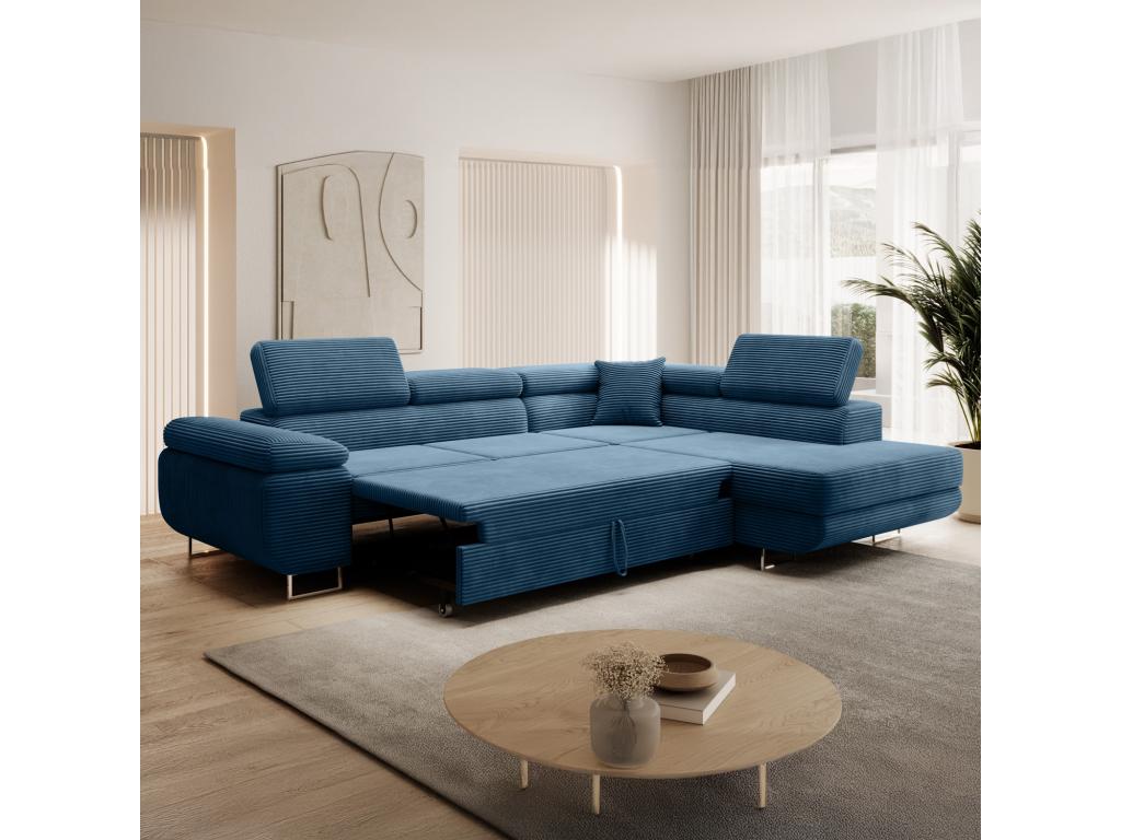 Blue Velvet Sofa Bed
