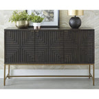 Elinmore Brown/Gold Accent Cabinet - 58W x 16D x 37H