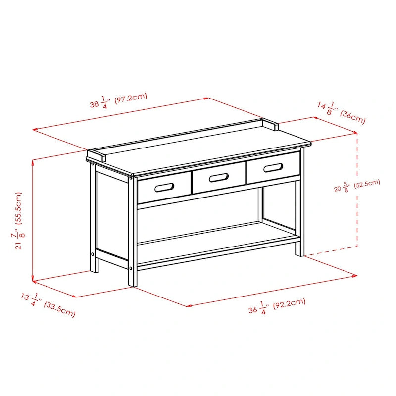 Adriana 4-Pc Storage Bench with 3 Foldable Fabric Baskets