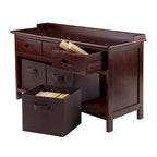 Adriana 4-Pc Storage Bench with 3 Foldable Fabric Baskets