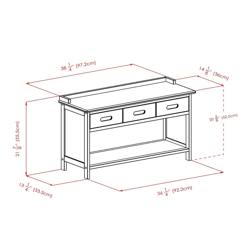 Adriana 4-Pc Storage Bench with 3 Foldable Fabric Baskets