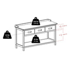 Adriana 4-Pc Storage Bench with 3 Foldable Fabric Baskets