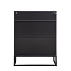 5-Tier Wooden Shoe Cabinet with Doors and Open Shelves